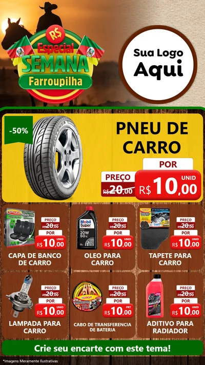 Modelo de Rede Social para Stories com o tema Especial Semana Farroupilha para Auto peças