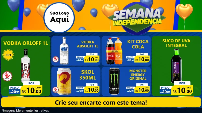 Modelo de TV para TV Horizontal com o tema Semana da Independência para Distribuidora de bebidas