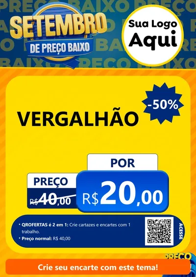 Modelo de Cartaz para Cartaz A4 Vertical com o tema Setembro De Preço Baixo para Ferragens