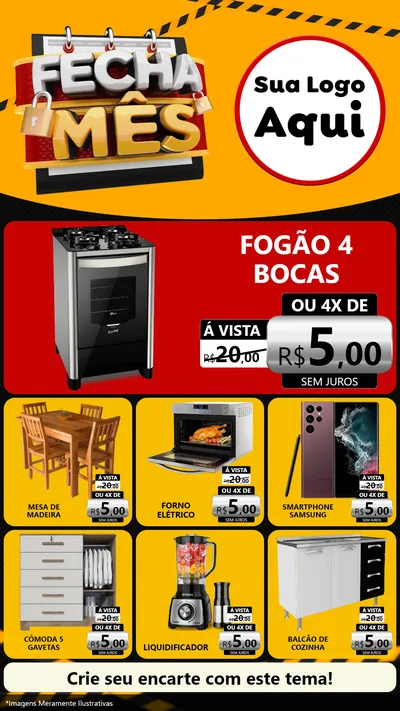 Modelo de Rede Social para Stories com o tema Fecha Mês para Móveis e Eletro