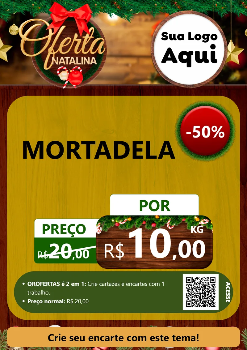 Modelo de Cartaz para Cartaz A4 Vertical com o tema Ofertas Natalina para Frios e Laticínios