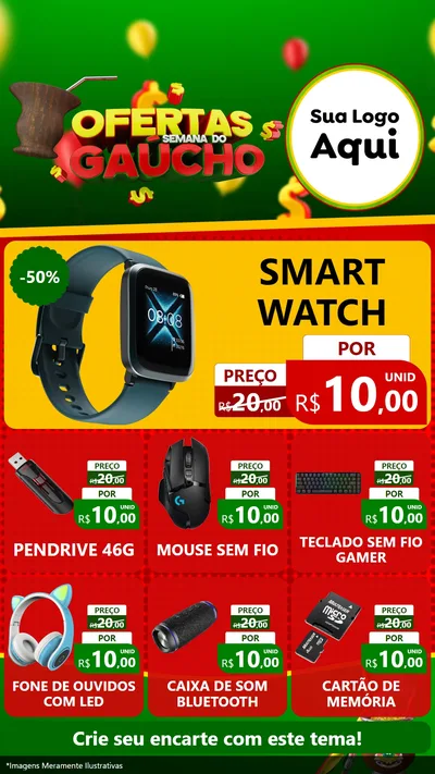 Modelo de Rede Social para Stories com o tema Ofertas Semana Do Gaúcho para Informática