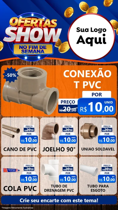 Modelo de Rede Social para Stories com o tema Ofertas Show No Fim De Semana para Tubos e conexões