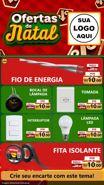 Modelo de TV para TV Vertical com o tema Ofertas de Natal para Materiais Elétricos
