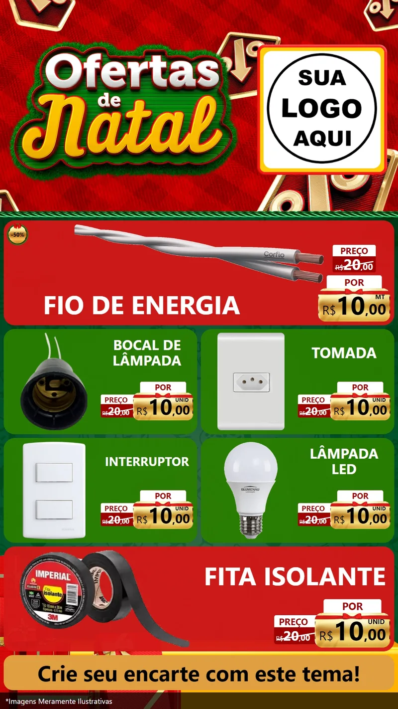 Modelo de TV para TV Vertical com o tema Ofertas de Natal para Materiais Elétricos