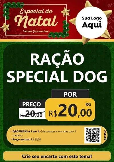 Modelo de Cartaz para Cartaz A4 Vertical com o tema Especial de Natal para Pet Shop