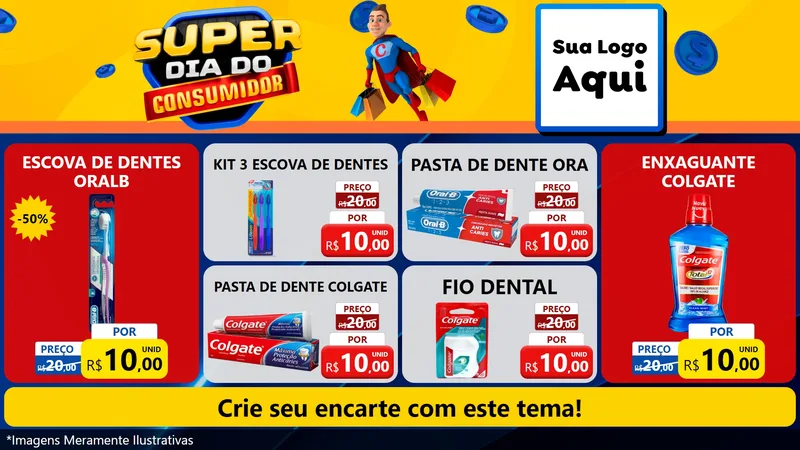 Modelo de TV para TV Horizontal com o tema Super Dia do Consumidor para Higiene Pessoal