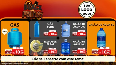 Modelo de TV para TV Horizontal com o tema Black Friday para Água e gás