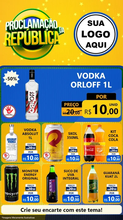 Modelo de Rede Social para Stories com o tema Proclamação da República para Distribuidora de bebidas