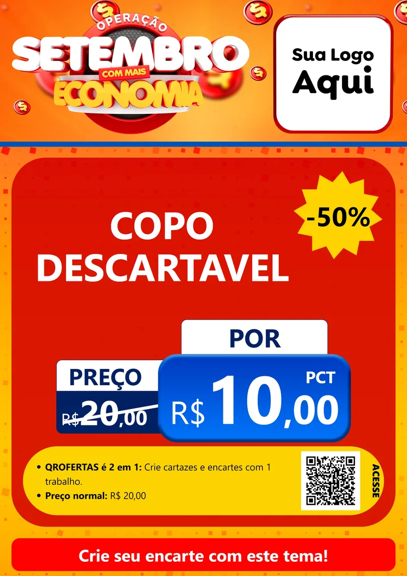Modelo de Cartaz para Cartaz A4 Vertical com o tema Operação Setembro Com Muita Economia para Embalagens