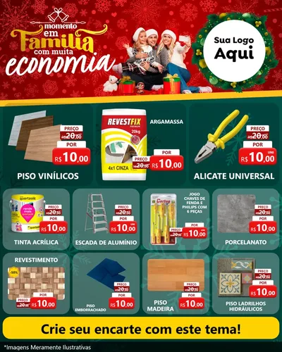 Modelo de Rede Social para Feed Instagram com o tema Momento em Família (Natal) para Material para Construção