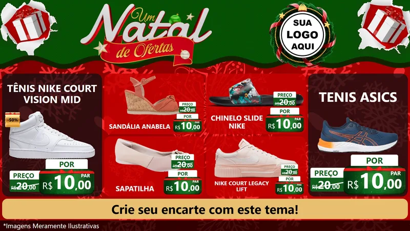 Modelo de TV para TV Horizontal com o tema Um Natal de Ofertas para Calçados