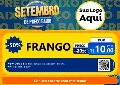 Modelo de Cartaz para Cartaz A4 Horizontal com o tema Setembro De Preço Baixo para Assados