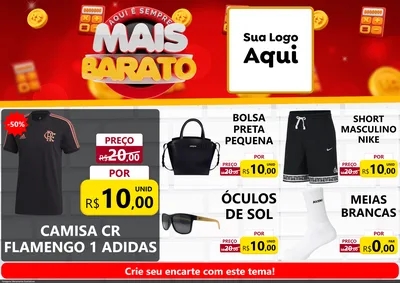 Modelo de Encarte para Encarte A4 Horizontal com o tema Mais Barato para Roupas e acessórios
