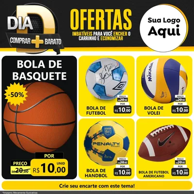 Modelo de Rede Social para Feed Facebook com o tema Dia D Mais Economia para Artigos Esportivos