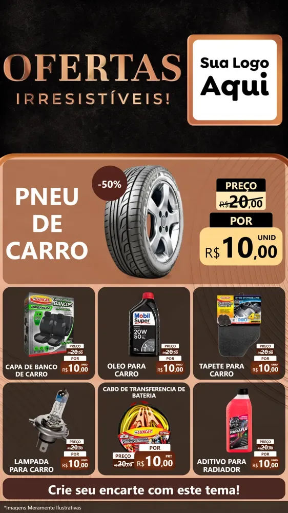 Modelo de Rede Social para Stories com o tema Ofertas Irresistíveis! para Auto peças