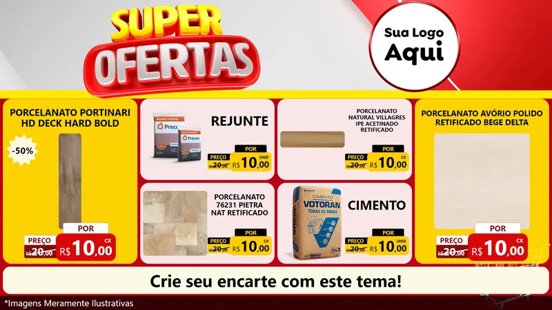 Modelo de TV para TV Horizontal com o tema Super Ofertas para Pisos e revestimentos