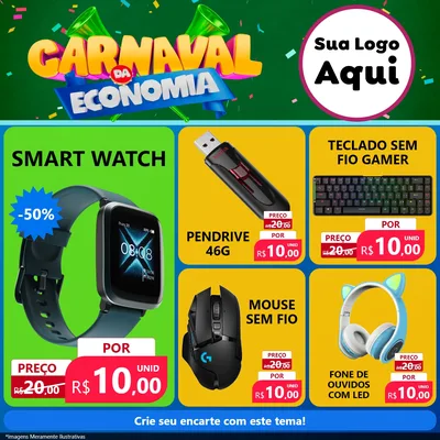 Modelo de Rede Social para Feed Facebook com o tema Carnaval da Economia para Informática