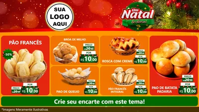 Modelo de TV para TV Horizontal com o tema Um Natal de Ofertas para Padaria