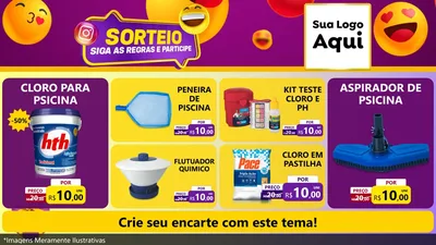 Modelo de TV para TV Horizontal com o tema Sorteio para Produtos para Piscina