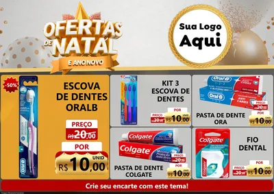Modelo de Encarte para Encarte A4 Horizontal com o tema Ofertas De Natal E Ano Novo para Higiene Pessoal