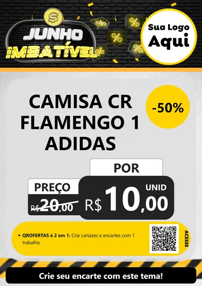 Modelo de Cartaz para Cartaz A4 Vertical com o tema Junho Imbatível para Roupas e acessórios