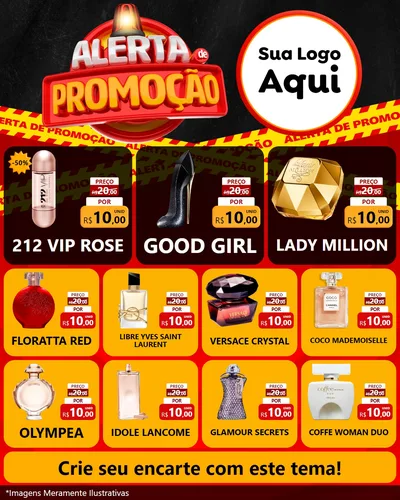 Modelo de Rede Social para Feed Instagram com o tema Alerta de Promoção para Perfumes