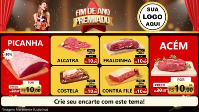 Modelo de TV para TV Horizontal com o tema Fim de Ano Premiado para Açougue