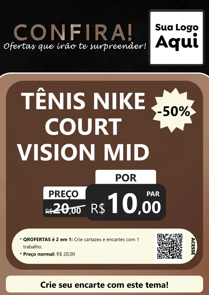 Modelo de Cartaz para Cartaz A4 Vertical com o tema Confira! Ofertas que irão te surpreender! para Calçados