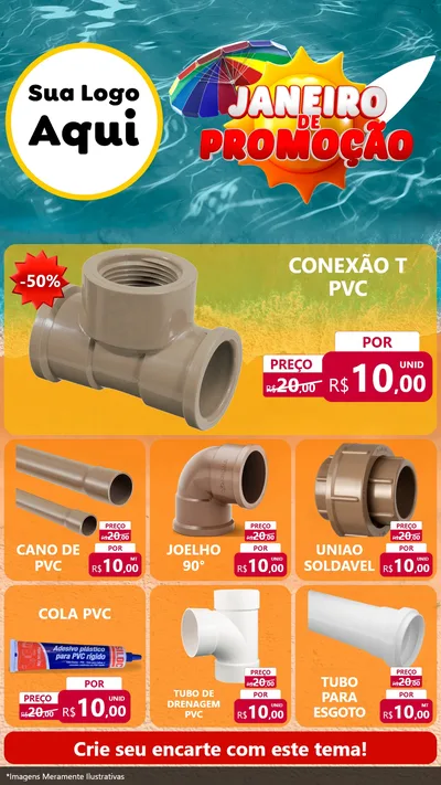 Modelo de Rede Social para Stories com o tema Janeiro de Promoção para Tubos e conexões