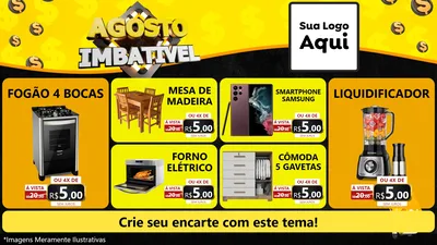 Modelo de TV para TV Horizontal com o tema Agosto Imbatível para Móveis e Eletro