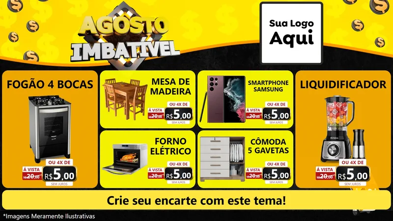 Modelo de TV para TV Horizontal com o tema Agosto Imbatível para Móveis e Eletro