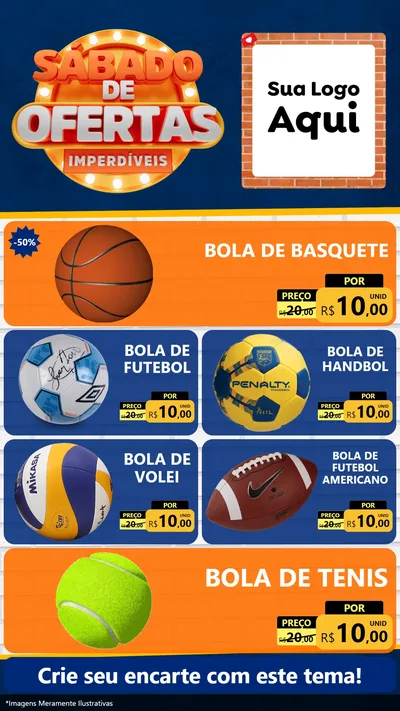 Modelo de TV para TV Vertical com o tema Sábado de Ofertas Imperdíveis para Artigos Esportivos