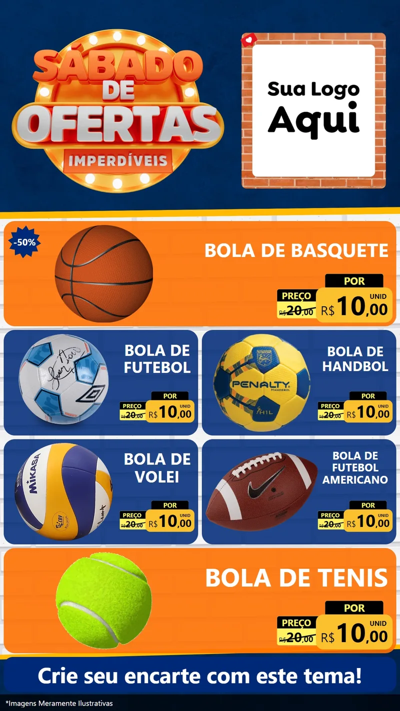 Modelo de TV para TV Vertical com o tema Sábado de Ofertas Imperdíveis para Artigos Esportivos