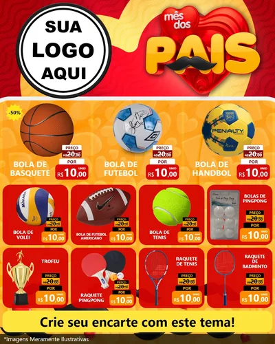 Modelo de Rede Social para Feed Instagram com o tema Mês Dos Pais para Artigos Esportivos