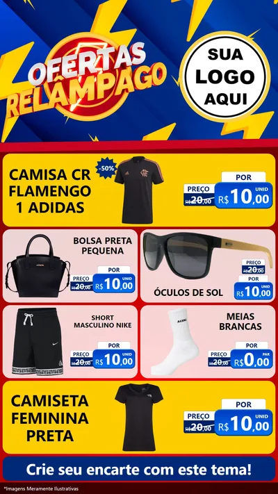 Modelo de TV para TV Vertical com o tema Ofertas Relâmpago para Roupas e acessórios
