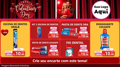 Modelo de TV para TV Horizontal com o tema Valentine's Day para Higiene Pessoal