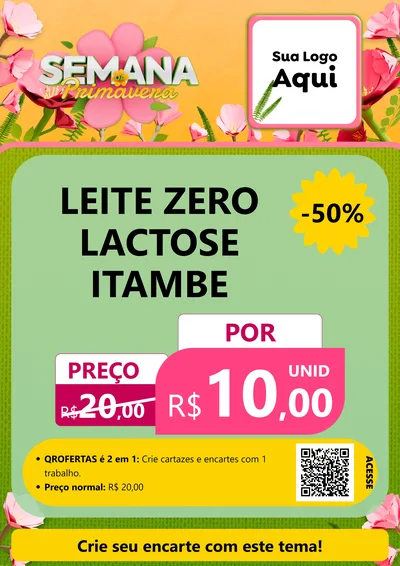 Modelo de Cartaz para Cartaz A4 Vertical com o tema Semana da Primavera para Frios e Laticínios