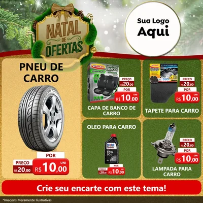 Modelo de Rede Social para Feed Facebook com o tema Ofertas de Natal para Auto peças