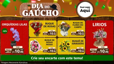 Modelo de TV para TV Horizontal com o tema Dia do Gaúcho para Floricultura e jardim