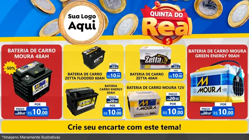Modelo de TV para TV Horizontal com o tema Quinta do Real para Baterias Elétricas