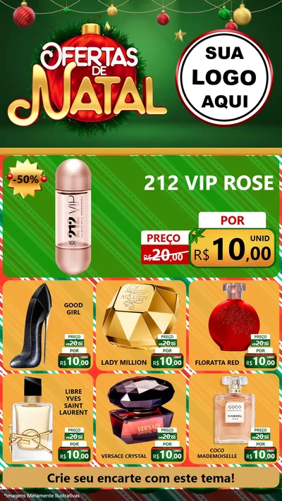 Modelo de Rede Social para Stories com o tema Ofertas de Natal para Perfumes