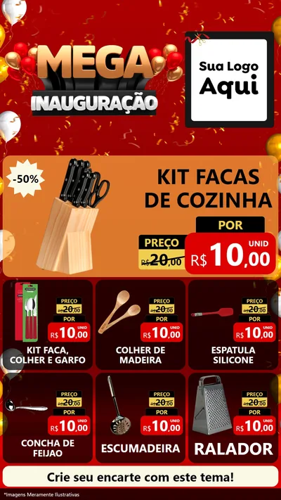 Modelo de Rede Social para Stories com o tema Mega Inauguração para Utilidades Domésticas