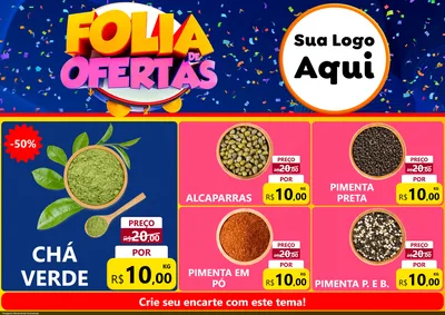 Modelo de Encarte para Encarte A4 Horizontal com o tema Folia de Ofertas para Produtos Naturais