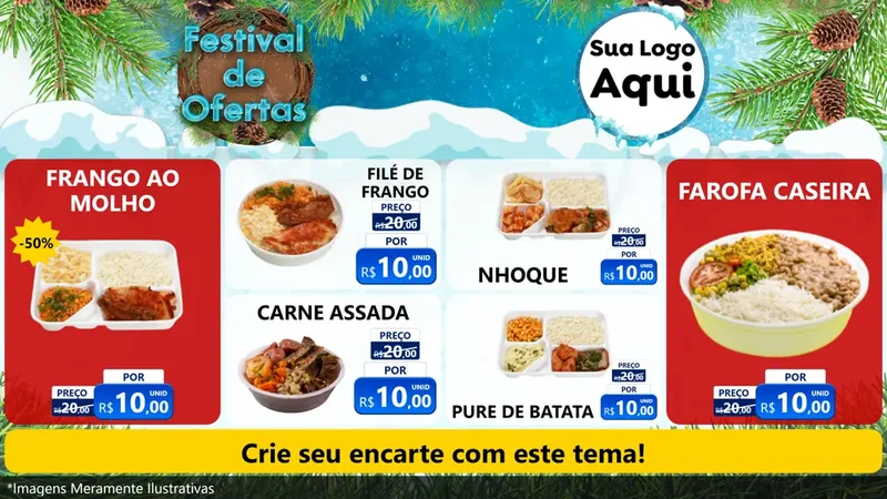 Modelo de TV para TV Horizontal com o tema Festival de Ofertas - Inverno para Restaurante