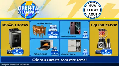 Modelo de TV para TV Horizontal com o tema Oferta Relâmpago para Móveis e Eletro