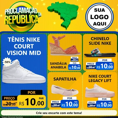 Modelo de Rede Social para Feed Facebook com o tema Proclamação da República para Calçados