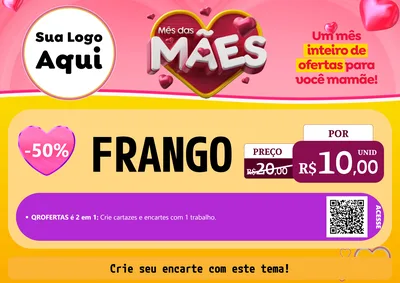 Modelo de Cartaz para Cartaz A4 Horizontal com o tema Mês das Mães para Assados