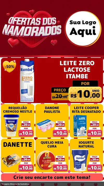 Modelo de Rede Social para Stories com o tema Ofertas Dos Namorados para Frios e Laticínios