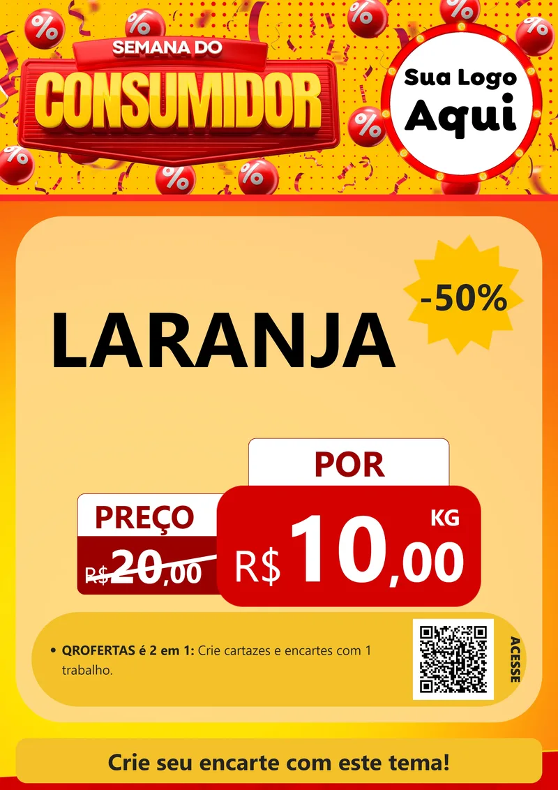 Modelo de Cartaz para Cartaz A4 Vertical com o tema Semana do Consumidor para Hortifrúti